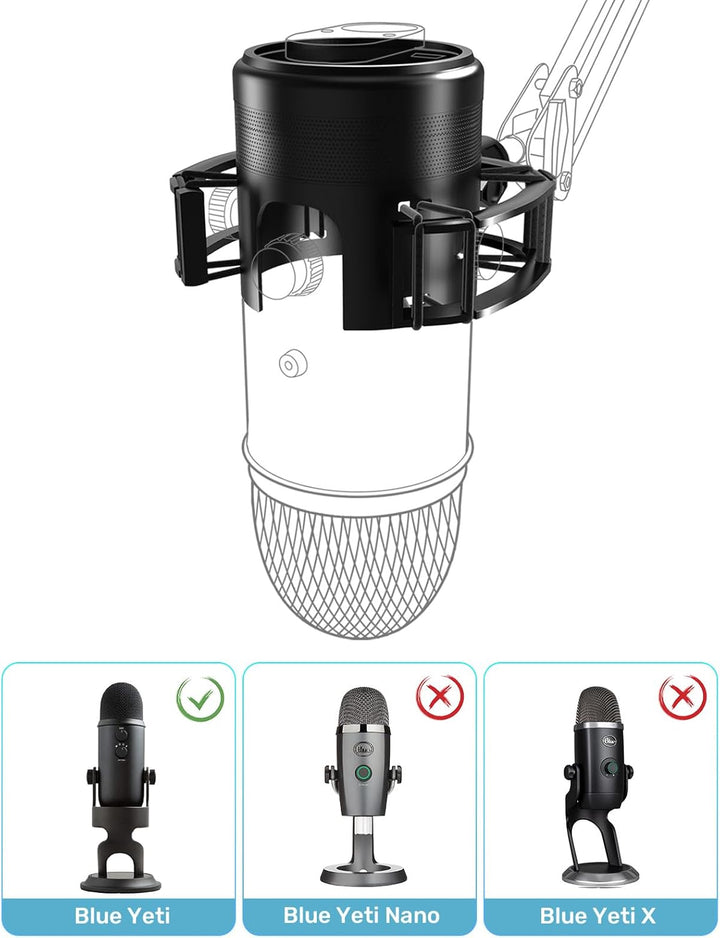 Etour Construido a medida para Blue Yeti Soporte de choque con filt...
