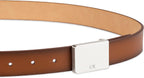 Calvin Klein Cinturón con hebilla de placa moderna y detalle de log...