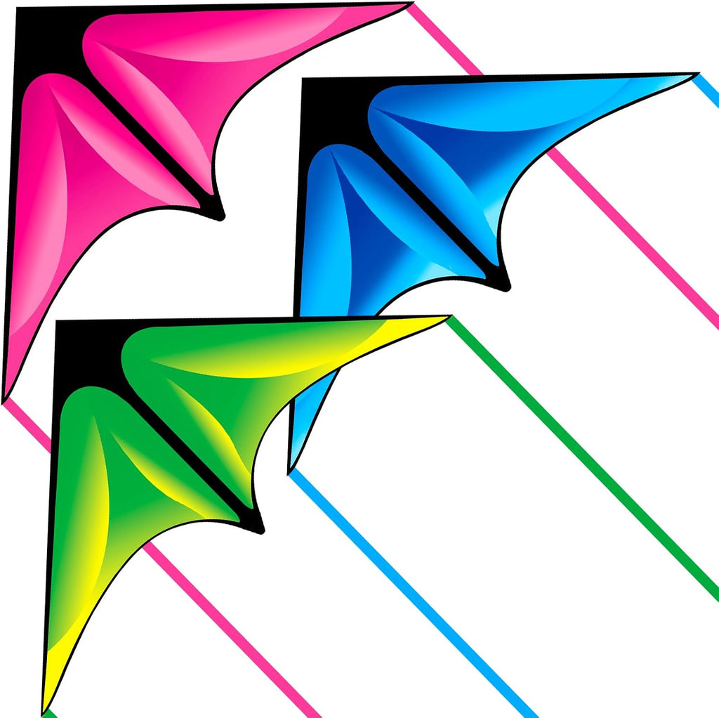 Delta Kite Set para niños y adultos, paquete de 3 cometas para adultos
