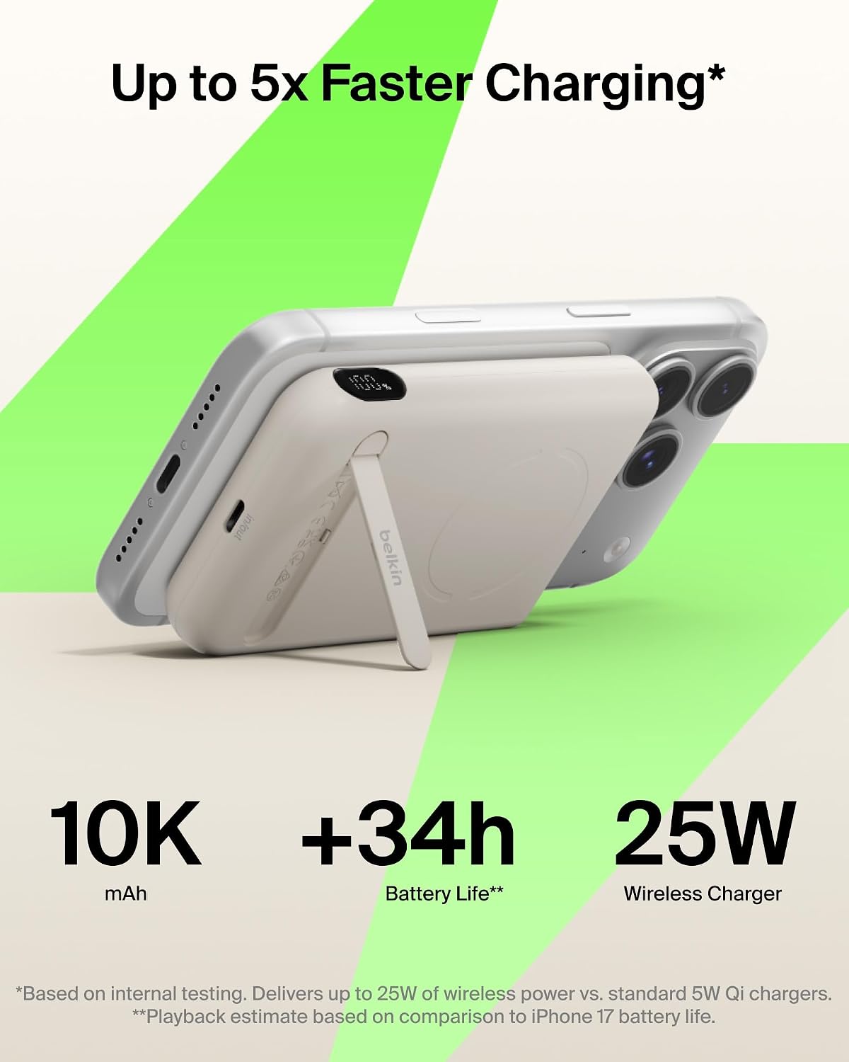 Belkin MagSafe Power Bank 10,000mAh, Qi2.2 Cargador portátil de 25...