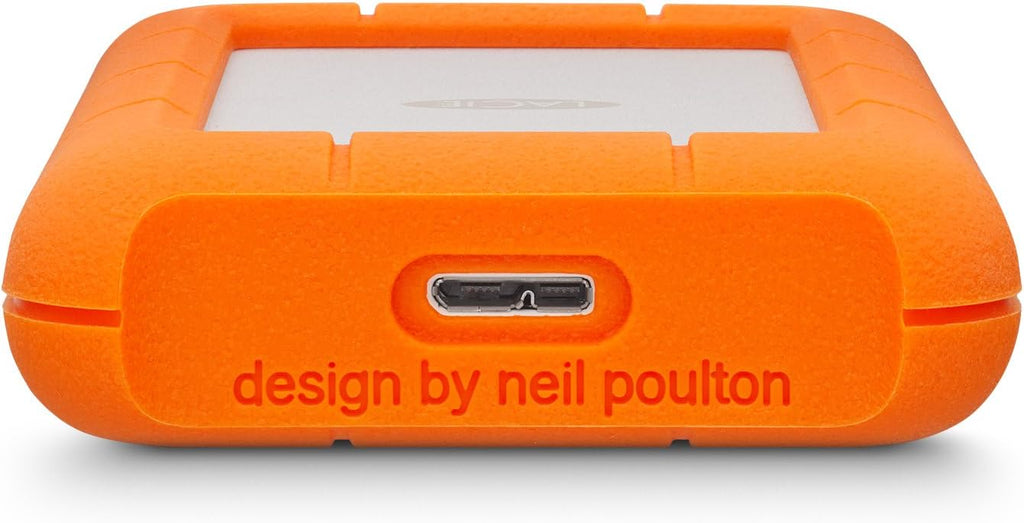LaCie Rugged USB-C, 4TB, Disco Duro Externo Portátil, Resistente a Caídas, Choques, Polvo, Lluvia, para Mac y PC (STFR4000800)