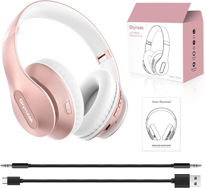 Glynzak Auriculares inalámbricos Bluetooth sobre la oreja 65 horas...