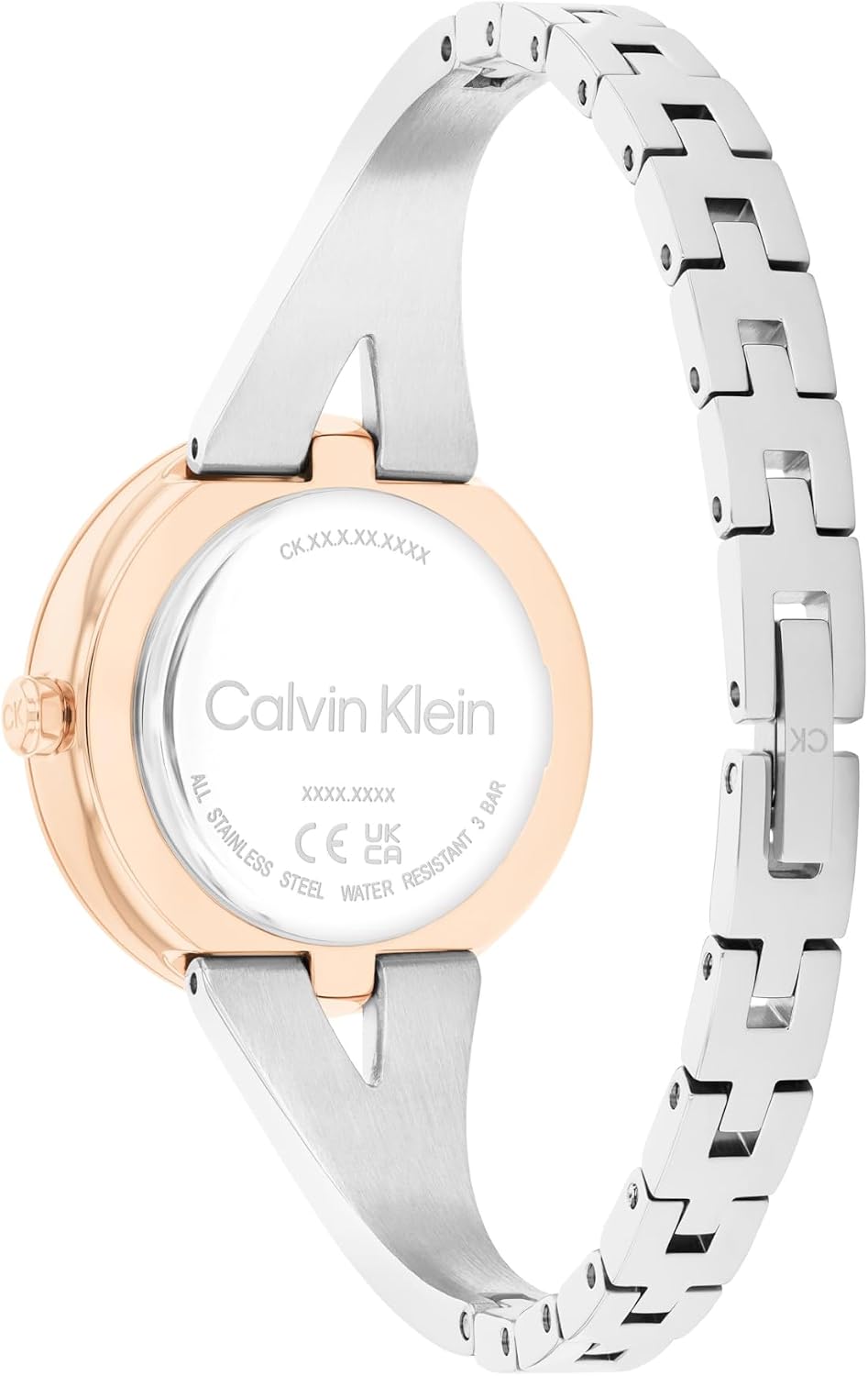 Calvin Klein Joyful - Reloj de Mujer de Cuarzo 2H Cáscara de Acero Inoxidable con Brazalete en Bangle - Resistente al Agua 3 ATM/30 Metros - Enlaces Ajustables para un Ajuste Personalizado - 30 mm