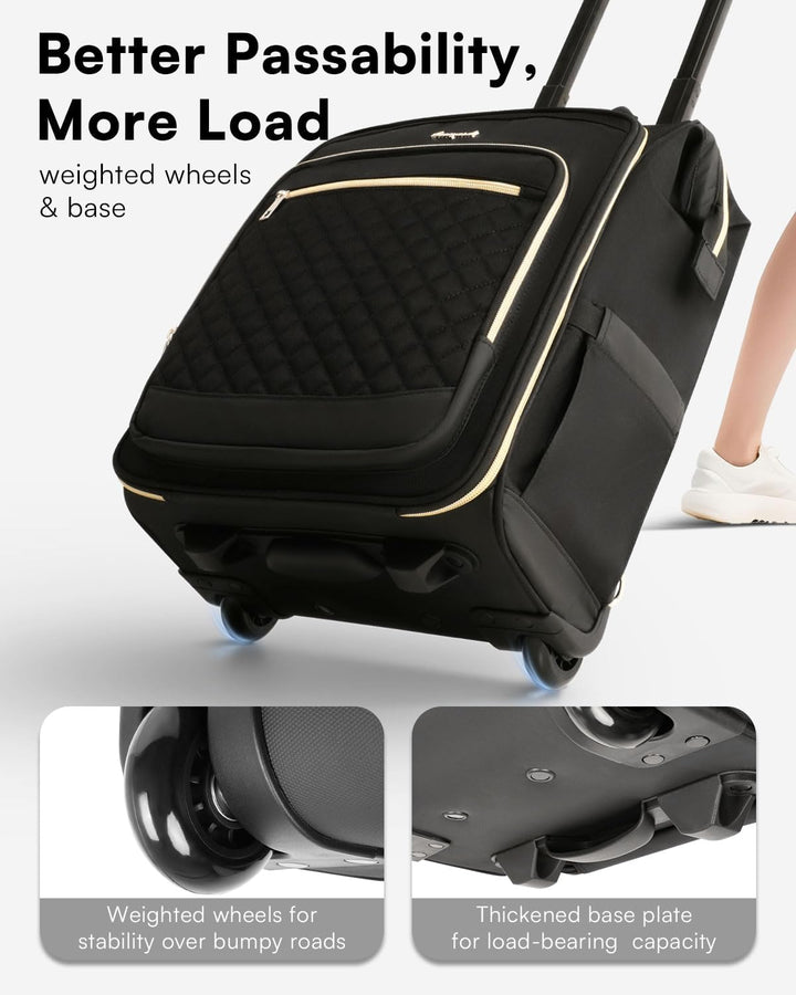 Arcoyard Mochila con ruedas para mujer, mochila de viaje de 16 pulg...