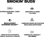 Skullcandy Smokin' Buds - Auriculares inalámbricos con aislamiento de ruido, Humo de medianoche