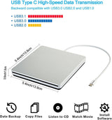 VikTck USB-C Superdrive - Lector externo de DVD\/CD y grabadora de...