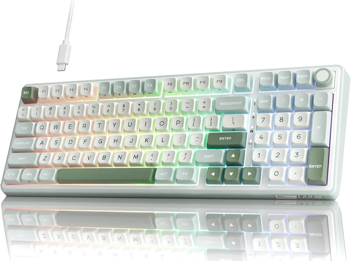 RK ROYAL KLUDGE R98 Pro - Teclado mecánico con cable, teclado RGB p...