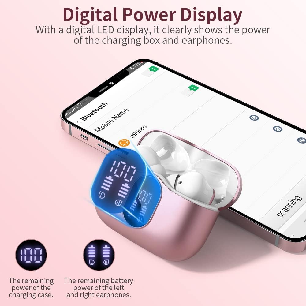 Auriculares inalámbricos Btootos Bluetooth 5.3, auriculares estéreo...