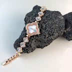 ADSBIAOYE Relojes de pulsera de lujo para mujer, reloj de pulsera de diamantes de oro rosa, reloj de cuarzo para mujer, regalo