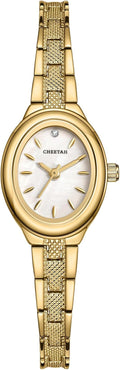 CHEETAH Reloj delicado dorado para mujer con pulsera retro clásica, caja ovalada y esfera minimalista, regalo para ella