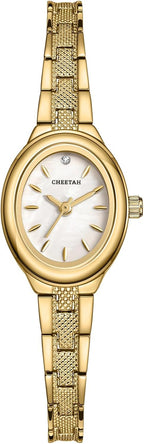CHEETAH Reloj delicado dorado para mujer con pulsera retro clásica, caja ovalada y esfera minimalista, regalo para ella