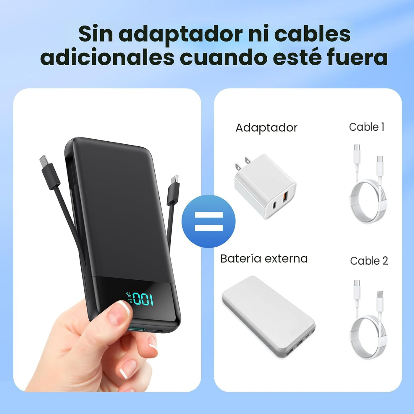 Cargador portátil para iPhone, banco de energía delgado de 13800 mA...