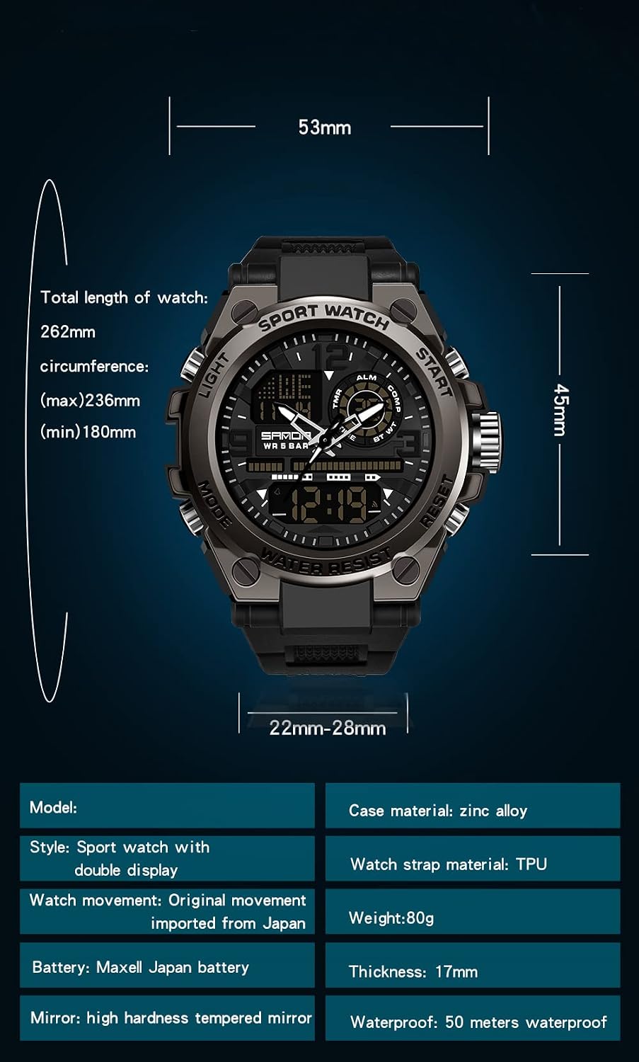 Relojes deportivos para hombre al aire libre, impermeable, militar, fecha, tácticas, LED, alarma, cronómetro