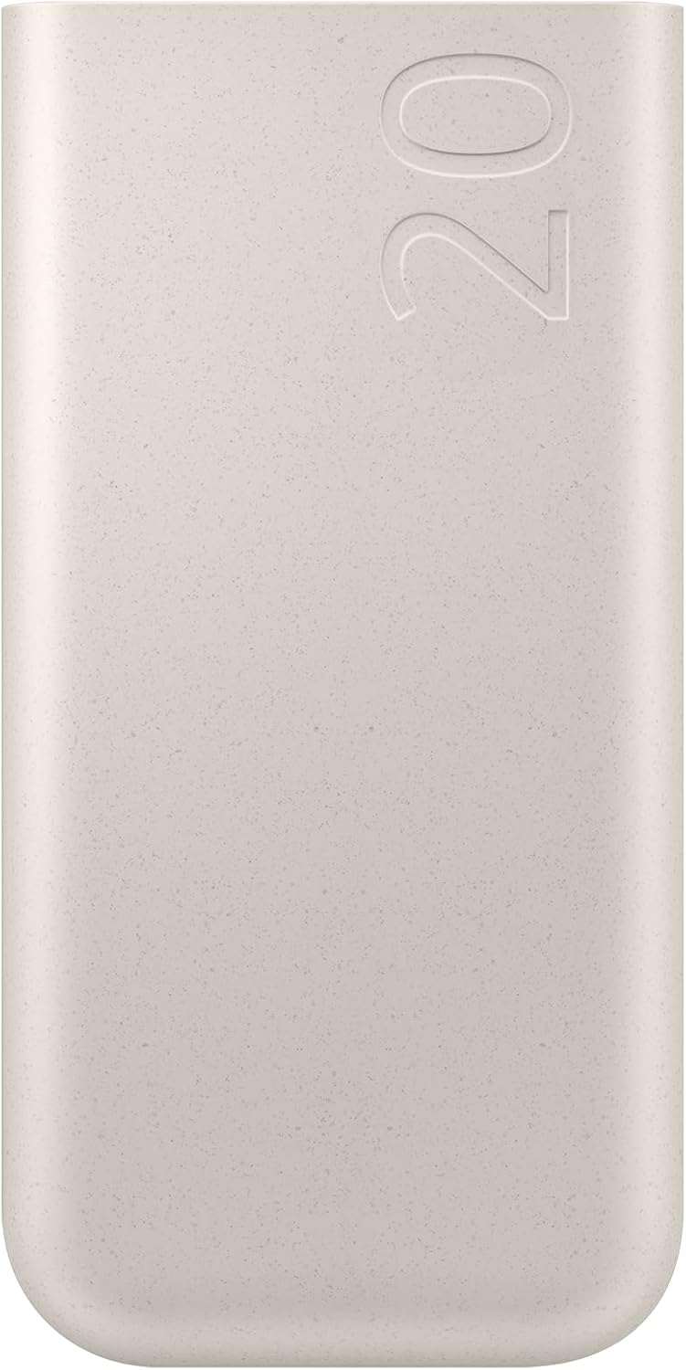 Samsung Cargador portátil 20.000 mAh Power Bank carga súper rápida 45W, 3 puertos USB-C, beige