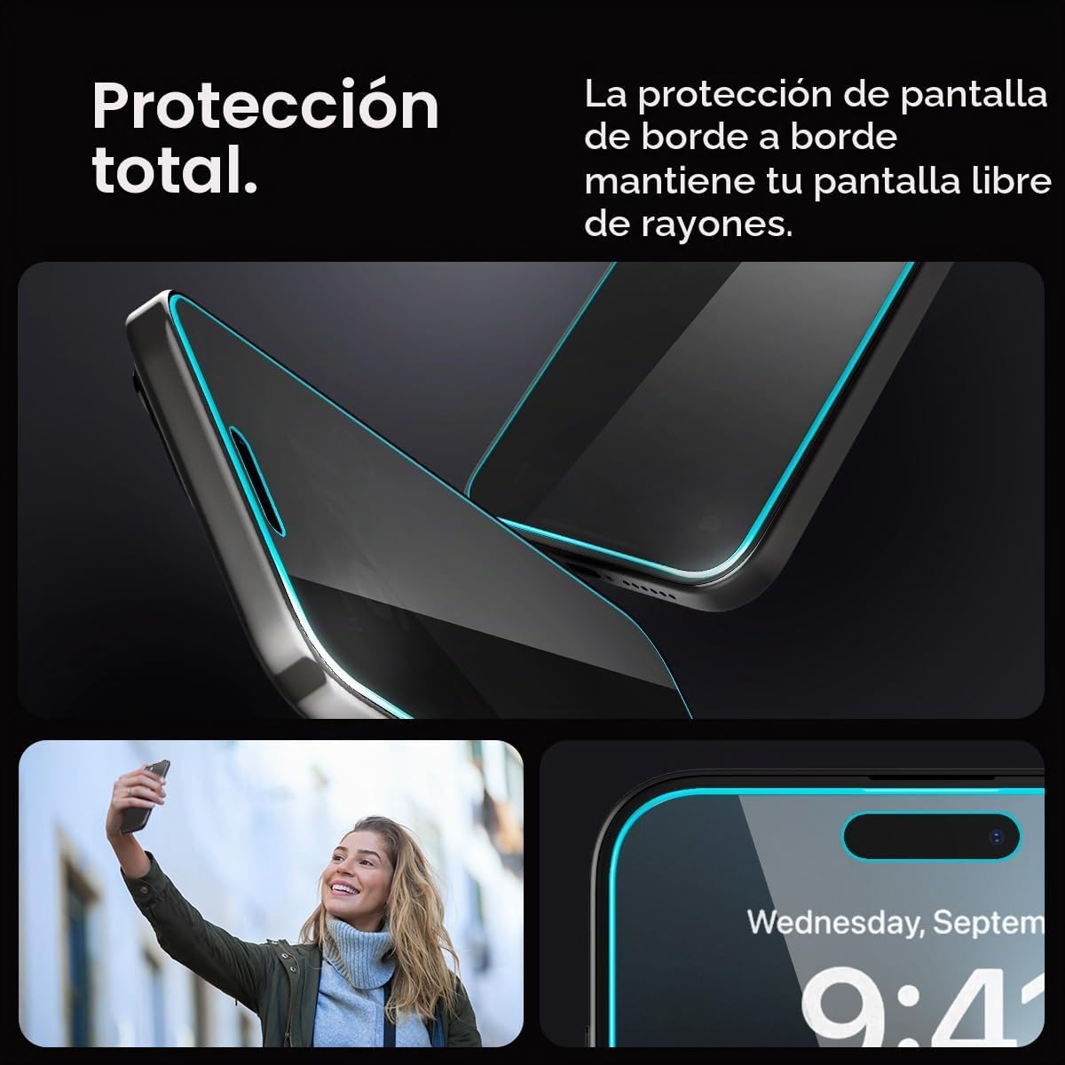 Spigen GlasTR EZ FIT Protector de Pantalla de Privacidad para iPhone 15 Pro Max