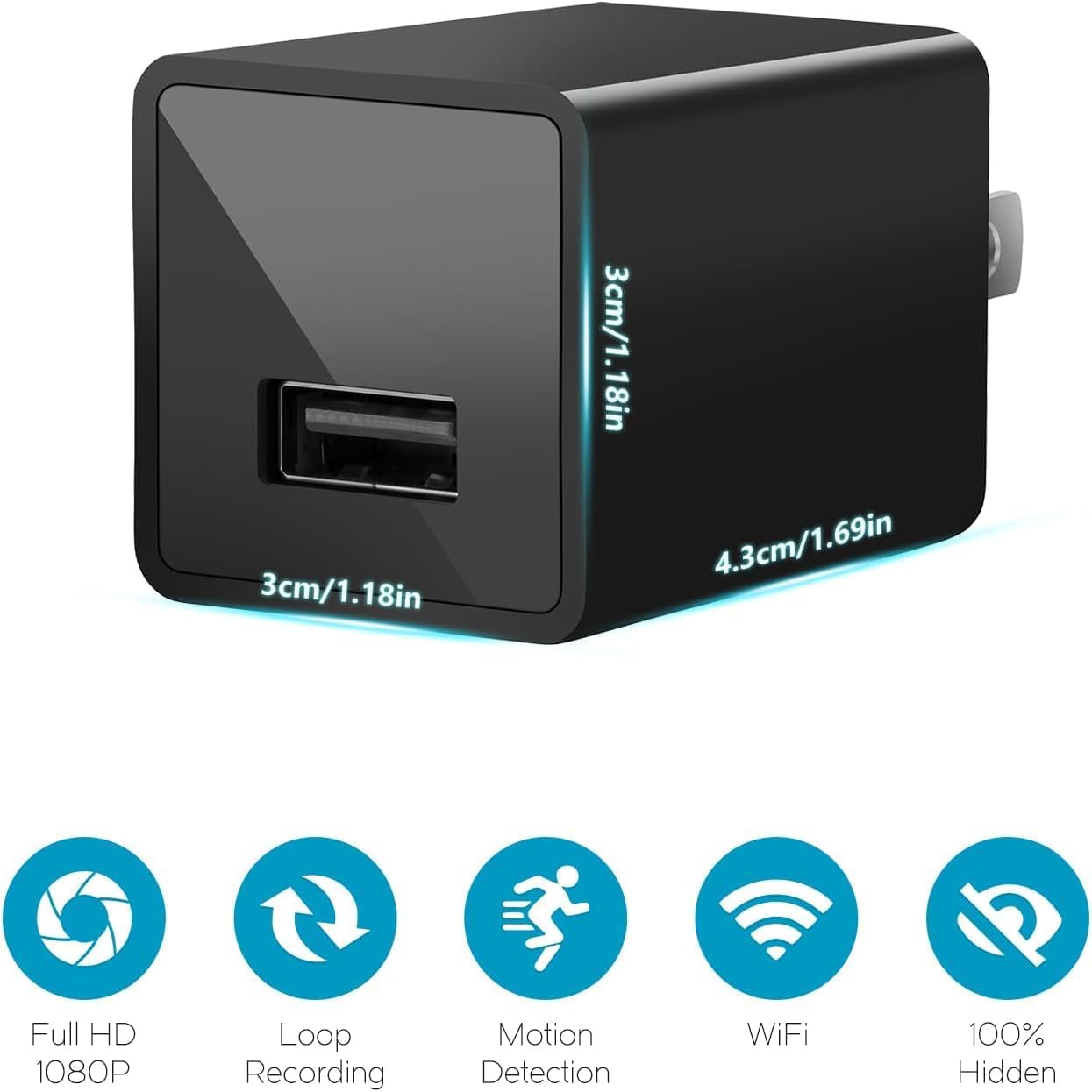 USHJNV Cámara espía inteligente inalámbrica pequeña 1080P