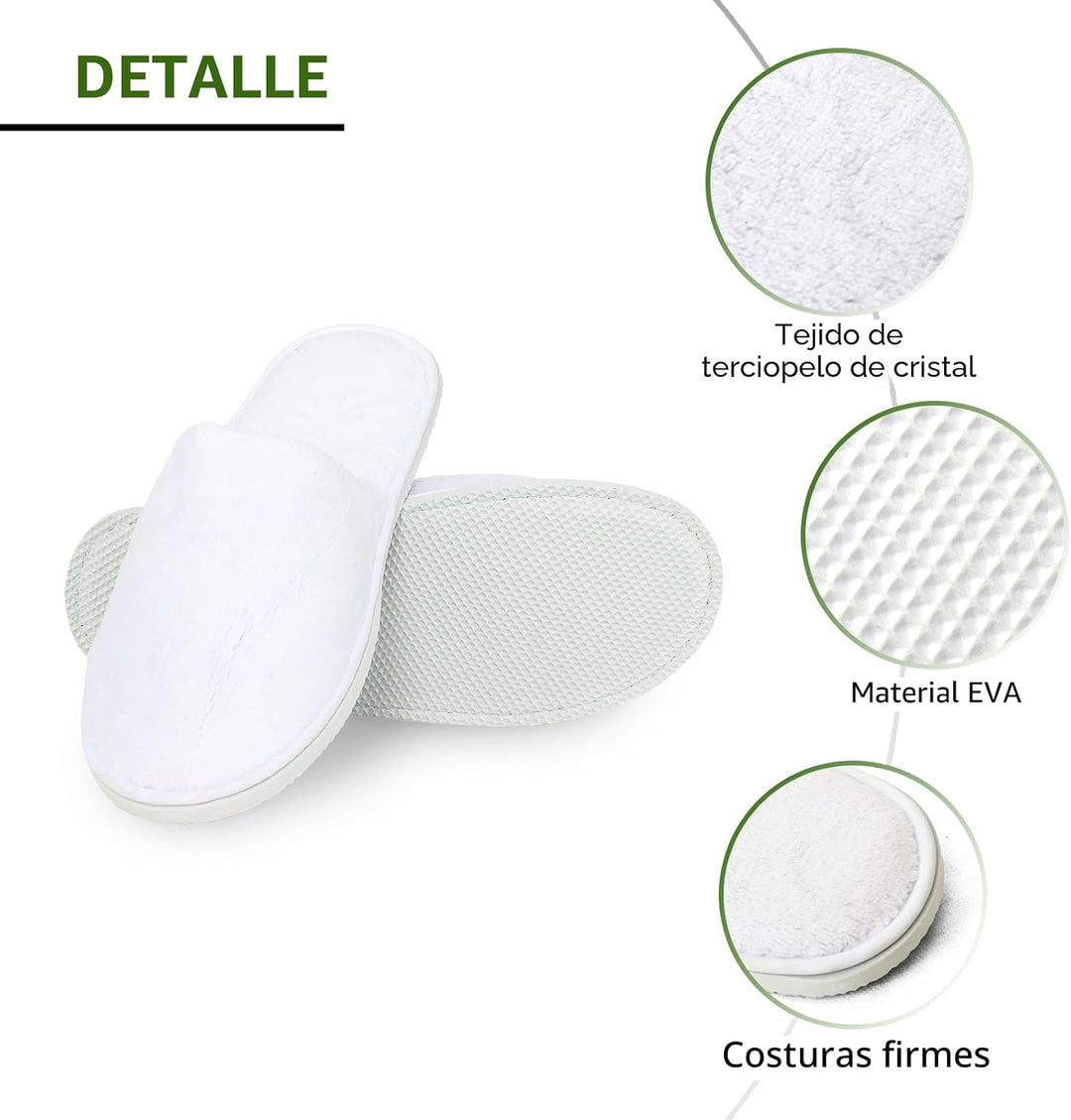 QatmMkt - 10 pares de pantuflas desechables unisex para invitados,...