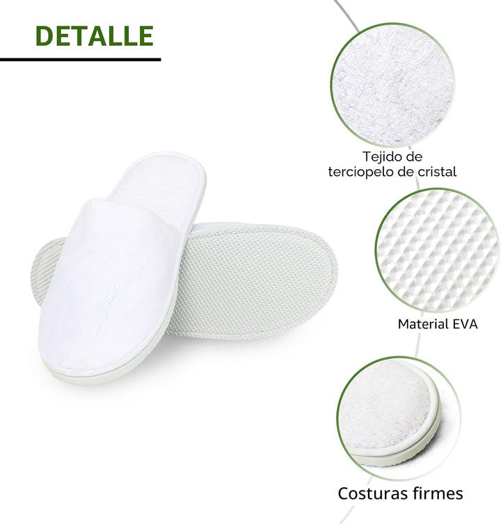 QatmMkt - 10 pares de pantuflas desechables unisex para invitados,...