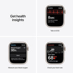 Apple Watch - Serie 7 con GPS y caja de aluminio Starlight de 1.77 pulgadas (45mm) con correa deportiva Starlight, tamaño regular