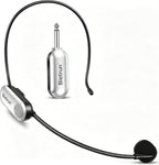 Bietrun Micrófono Inalámbrico UHF con Auriculares, Alcance de 165 pies, Blanco