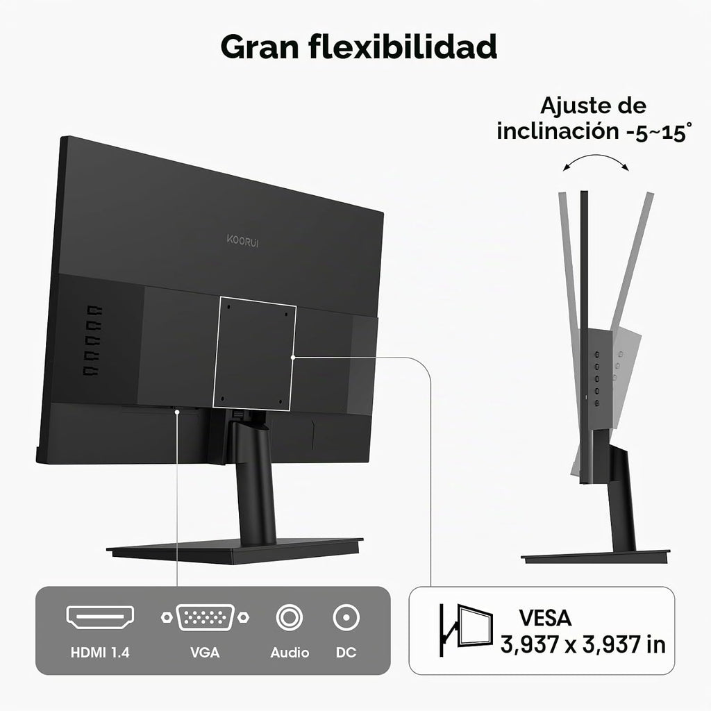 KOORUI Monitor de juegos de 24 pulgadas 144Hz Full HD 1920 x 1080p...