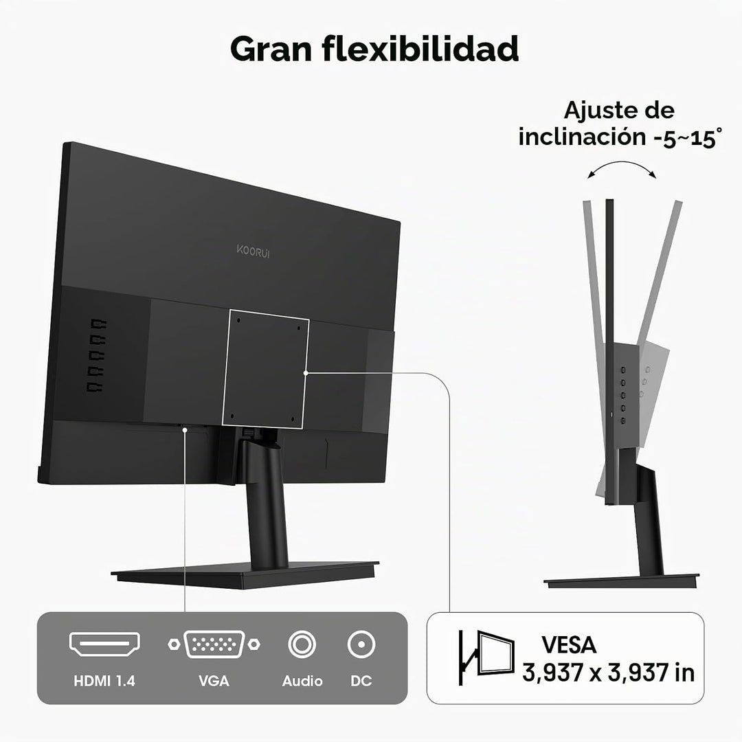 KOORUI Monitor de juegos de 24 pulgadas 144Hz Full HD 1920 x 1080p...