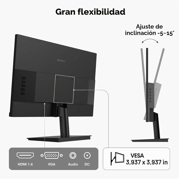 KOORUI Monitor de juegos de 24 pulgadas 144Hz Full HD 1920 x 1080p...