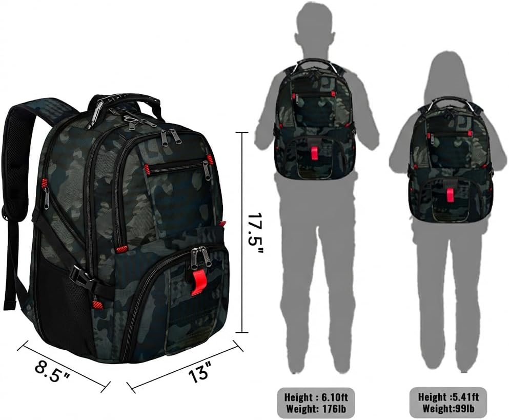 YOREPEK Mochila de viaje, extra grande de 50 litros para laptop par...