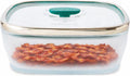 Anyday Almacenamiento de alimentos de vidrio cuadrado de 10 tazas con tapa de vidrio | Preparación de comidas y utensilios de cocina para microondas libres de plástico | Recipiente de almacenamiento