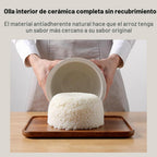 Joydeem Arrocera de cerámica FD20S-W, 4 tazas de ollas de arroz sin cocer con olla interior de cerámica pura, inicio de oferta las 24 horas, 2 L, color blanco