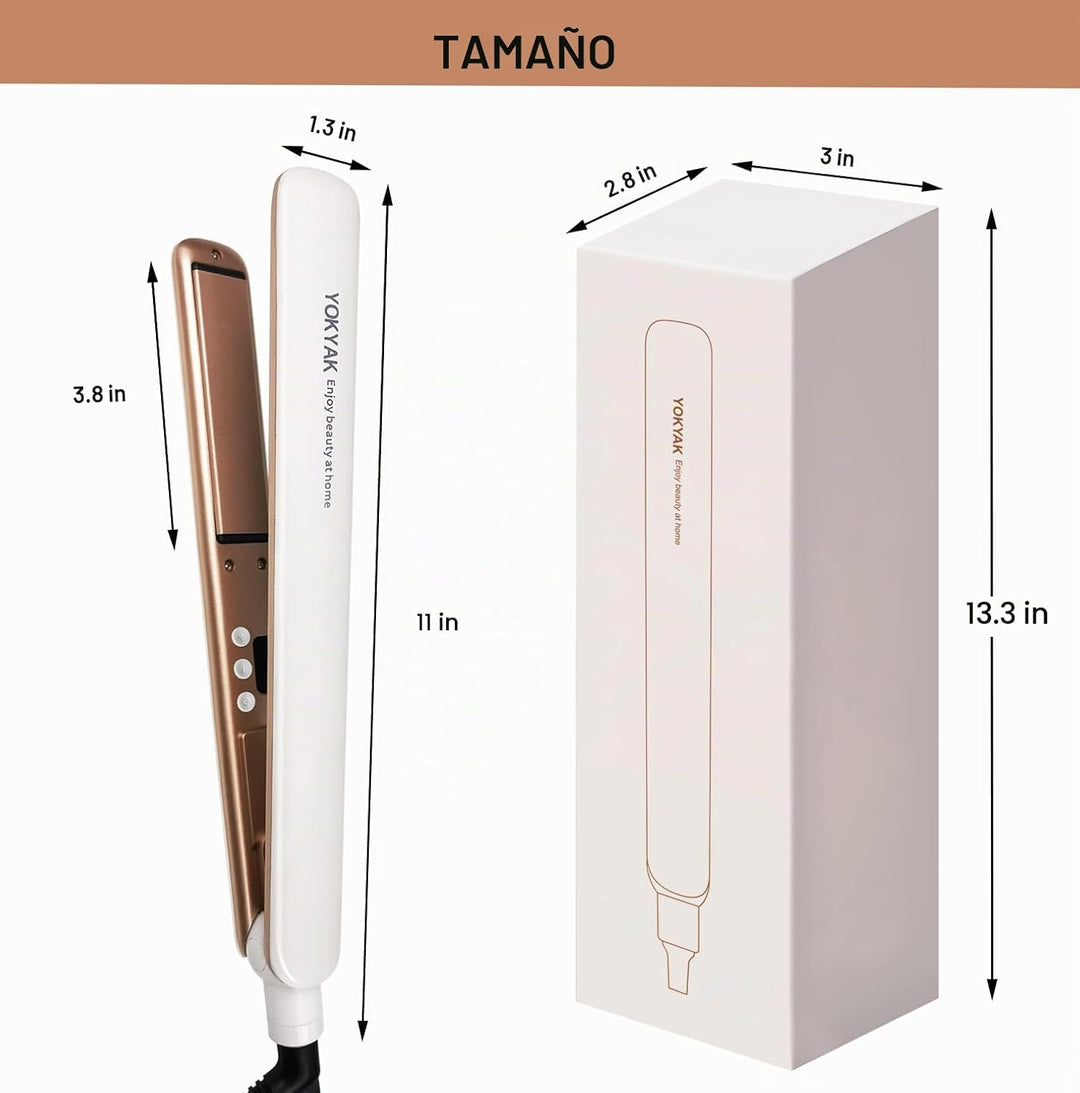 YOKYAK Plancha de pelo de 1 ¼ pulgadas, plancha de pelo fino de 1 ¼...
