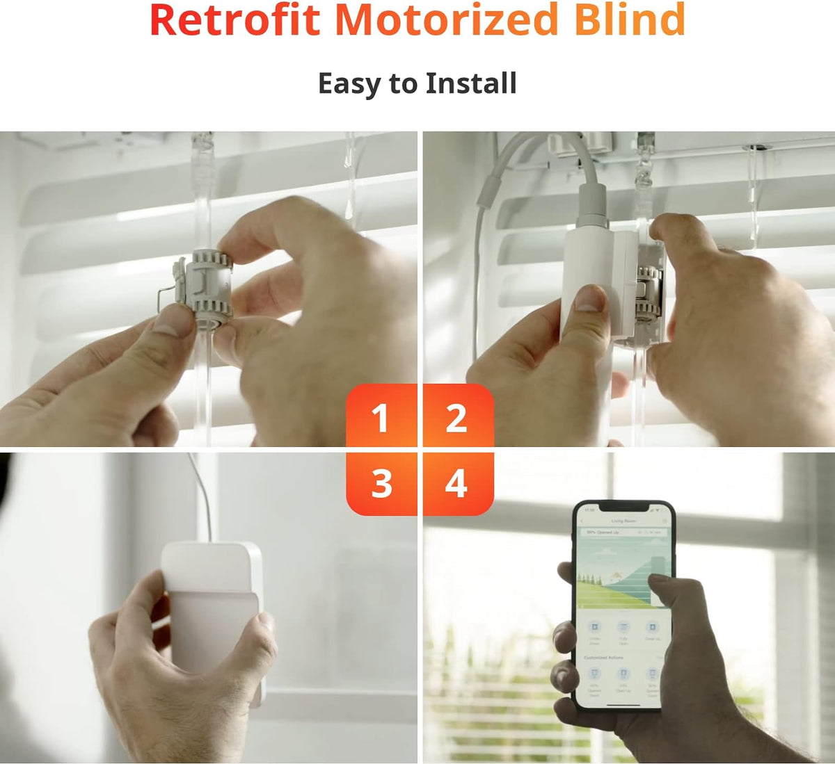 SwitchBot Persianas motorizadas de inclinación ciega: persianas eléctricas inteligentes, abridor y cierre automático, alimentado por energía solar, control de detección de luz