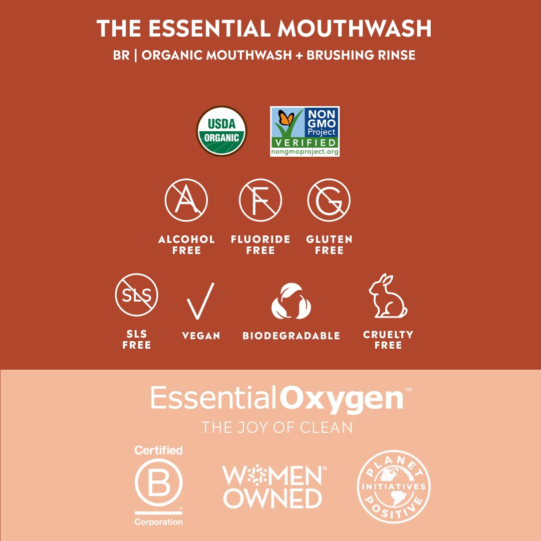 Essential Oxygen, Enjuague para Cepillado y Enjuague Bucal Orgánico...