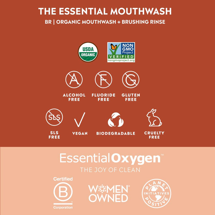 Essential Oxygen, Enjuague para Cepillado y Enjuague Bucal Orgánico...