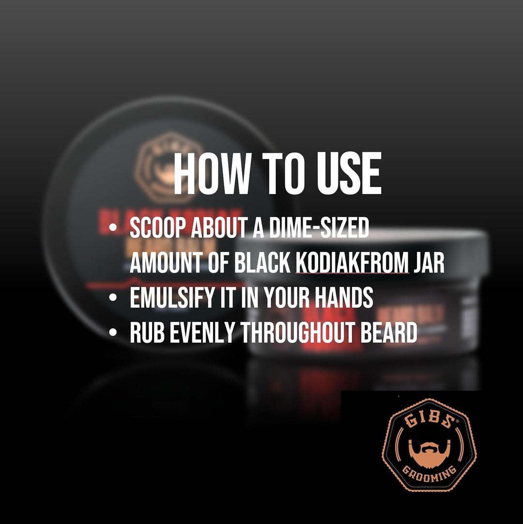 GIBS Grooming Black Kodiak Bálsamo para barba, 2 oz