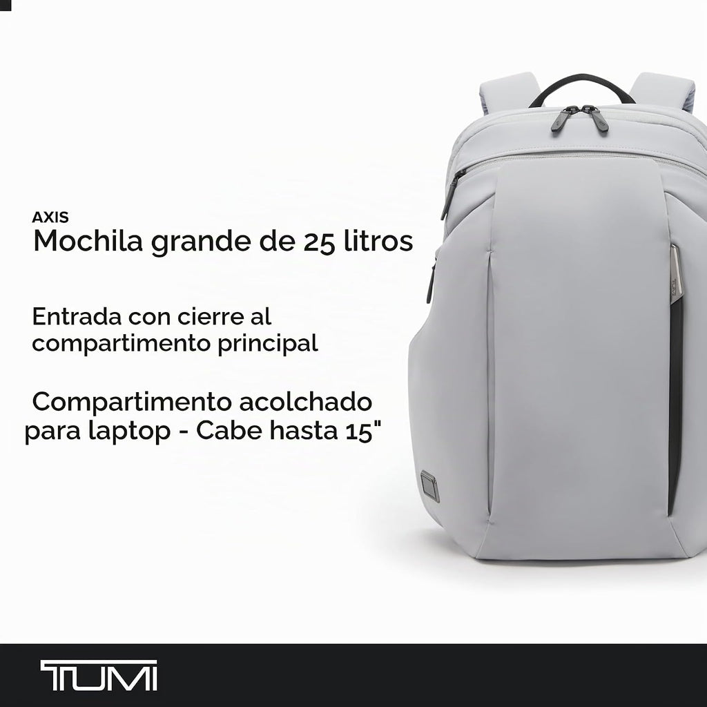 TUMI Axis Mochila grande de 25 litros, se adapta a portátiles de hasta 15