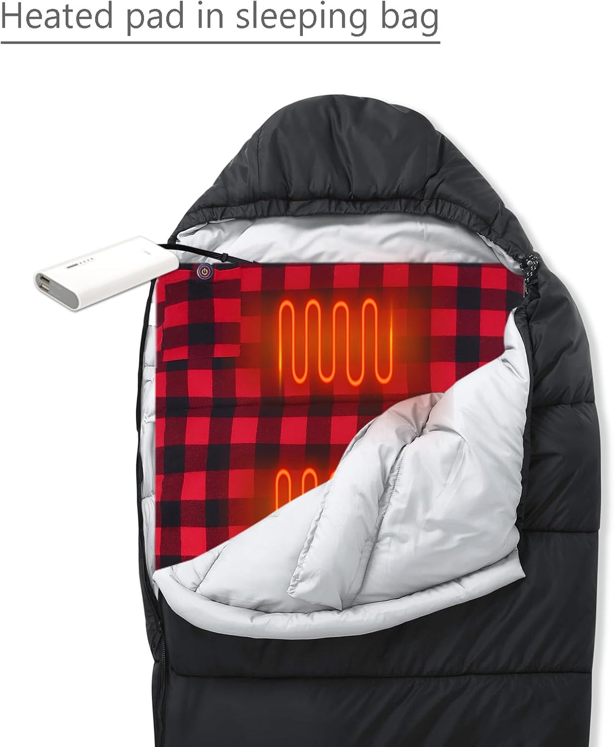 Manta/Almohadilla para dormir calefactada 5V/2A USB (Batería NO incluida).