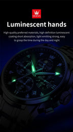 OLEVS Reloj para Hombre Diamante Negocios Vestimenta Analógico Acero Inoxidable a Prueba de Agua Lúmina Fecha Dos Tonos Lujo Casual de Muñeca