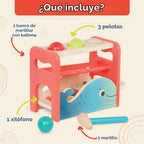 B. toys Banco de golpe de ballena de xilófono con xilófono, juguete de