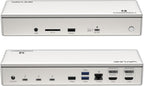 WAVLINK Base Thunderbolt 4 con carga de 100 W, estación de acoplamiento Displaylink Monitor Quad 4K @60Hz, 3 puertos Thunderbolt 4, Ethernet 2.5G, Base Thunderbolt para Mac M1-M4 y PC, controlador