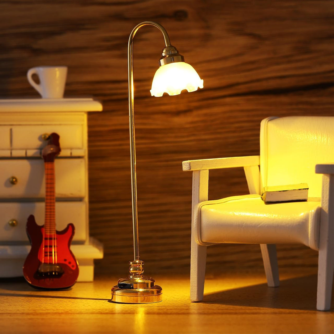 Toyvian 2 lámparas en miniatura para casa de muñecas, luces de casa...