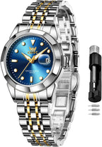 OPK Reloj de pulsera para mujer de acero inoxidable para mujer