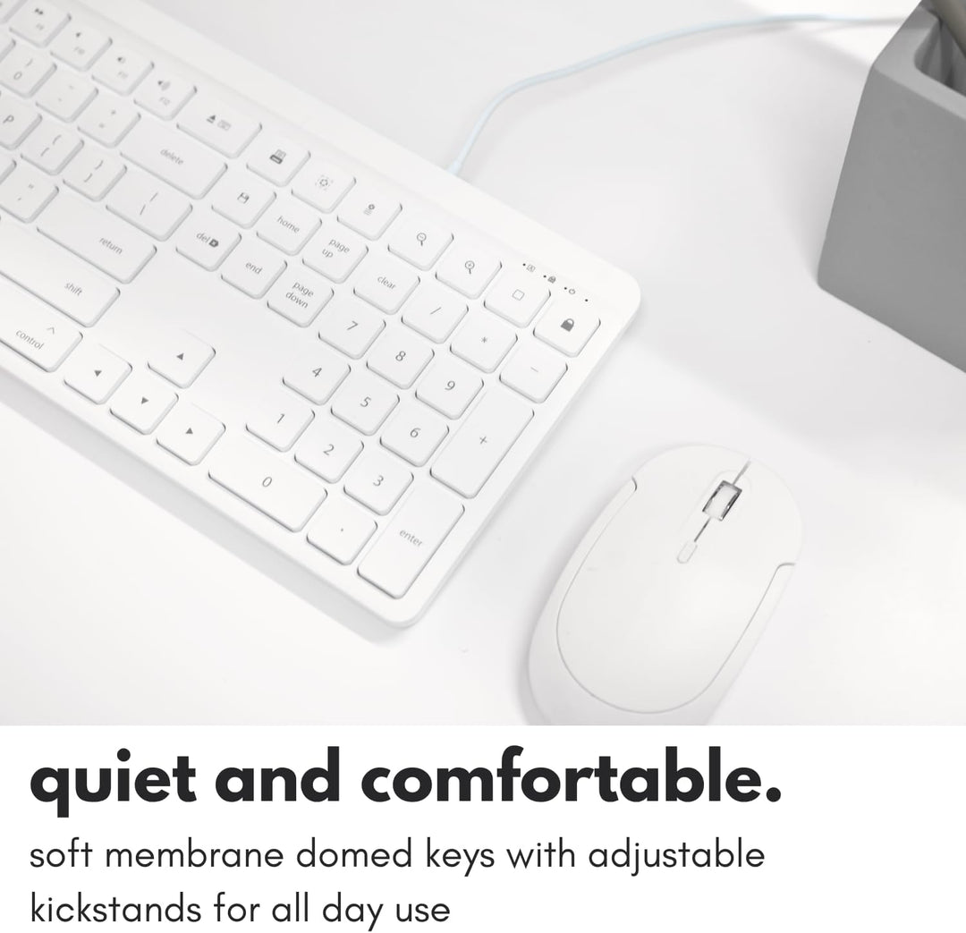 Macally Teclado USB C con cable para Mac (USB C + USB A) - Teclado...