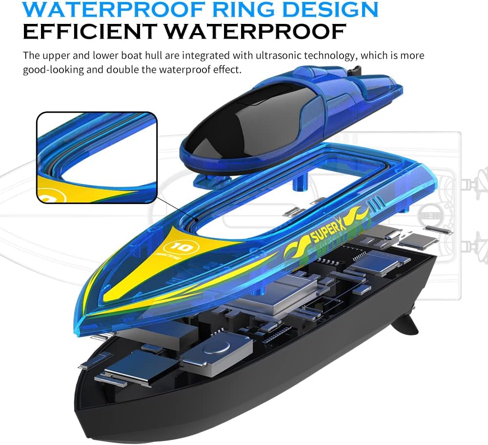 Akargol Bote RC con LED - Barco de control remoto para piscinas y l...