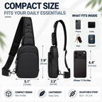Bolso bandolera antirrobo, bandolera compacta con bloqueo RFID