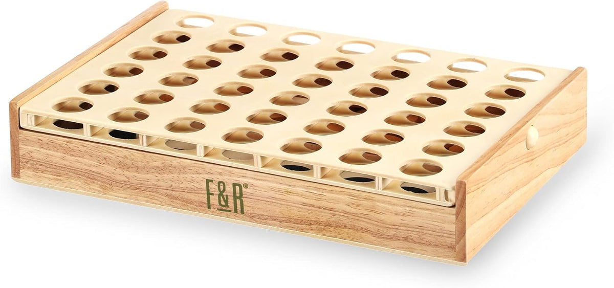 Foster & Rye Four and Win - Juego de mesa clásico, juegos para 2 jugadores, diseño vintage de madera - Juego de mesa de sobremesa