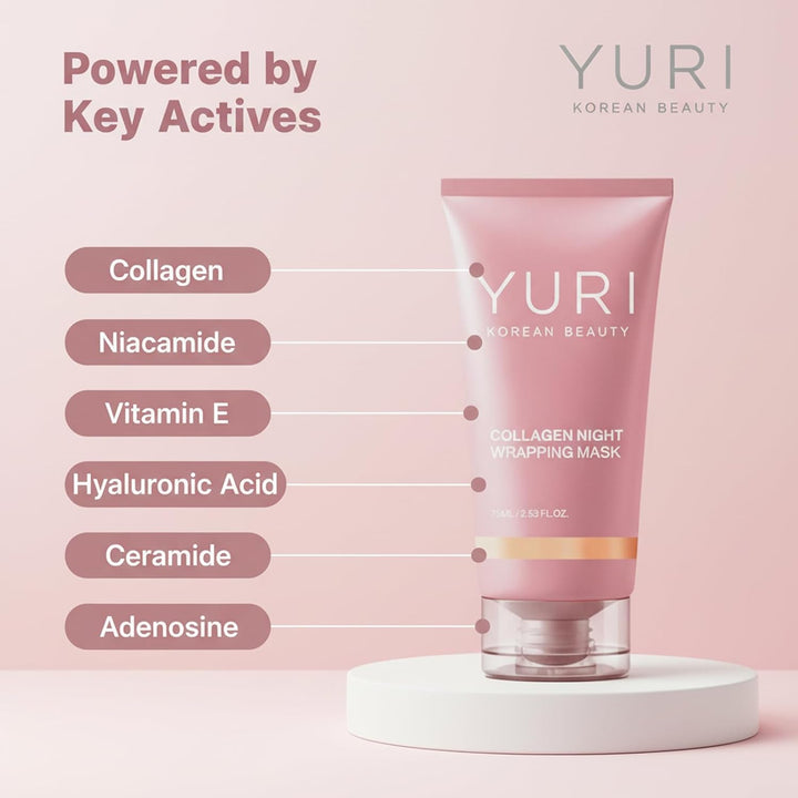YURI BEAUTY Máscara de colágeno para envolver la noche, mascarilla...