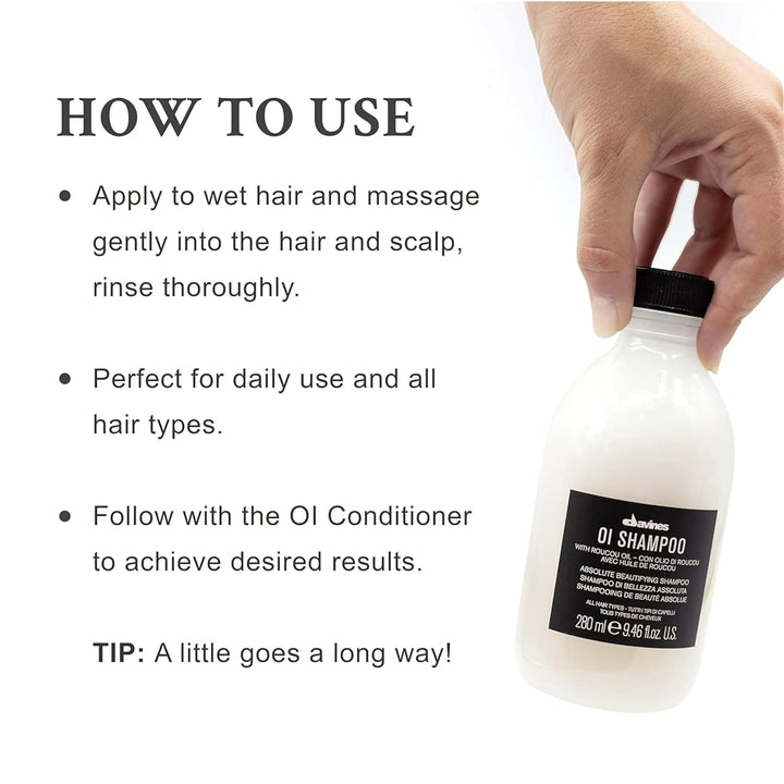 Davines OI Nourishing Shampoo for All Hair Types, Adds Silky-Smooth...