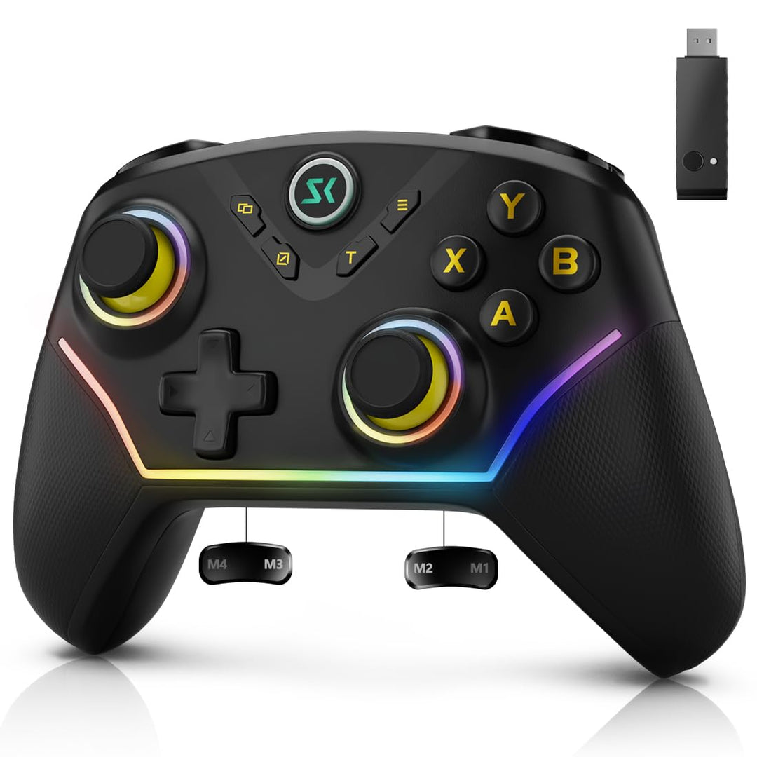 Multi-Platform Wireless Controller, PC Gaming Controller with 2.4G...