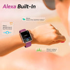Fitpolo Relojes inteligentes para hombres/mujeres, 1.8 pulgadas Alexa incorporado reloj de seguimiento de fitness con llamadas Bluetooth, IP68 impermeable, frecuencia cardíaca, sueño, spO2/estrés, 110 modos deportivos para Android y iPhone